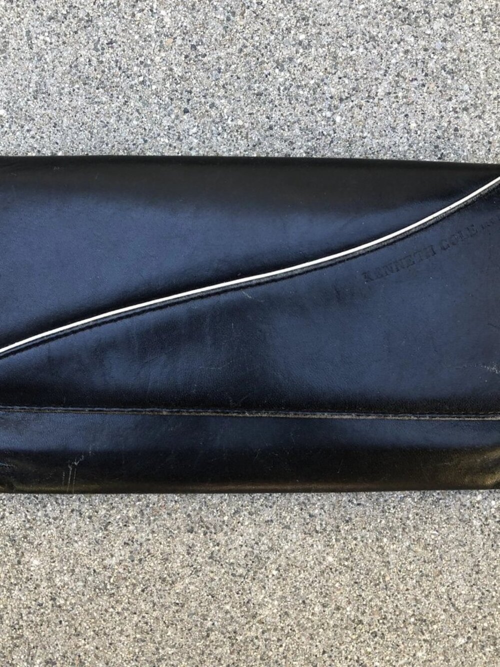 Vintage KENNETH COLE Trifold Leather Wallet Women's Black Cash Card Holder